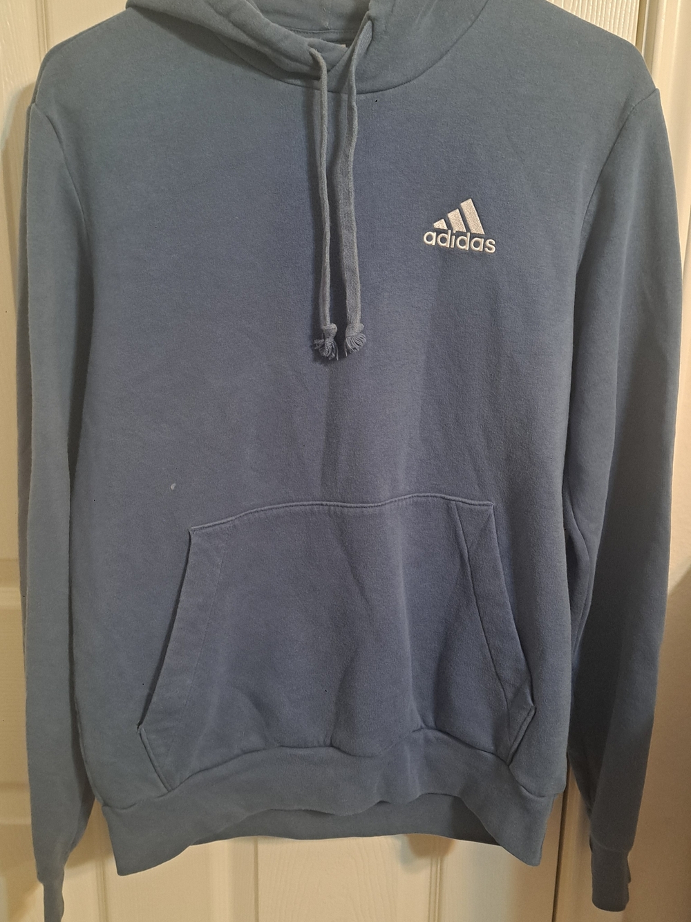 adidas Men's Dusty Blue Pullover Hoodie with Logo